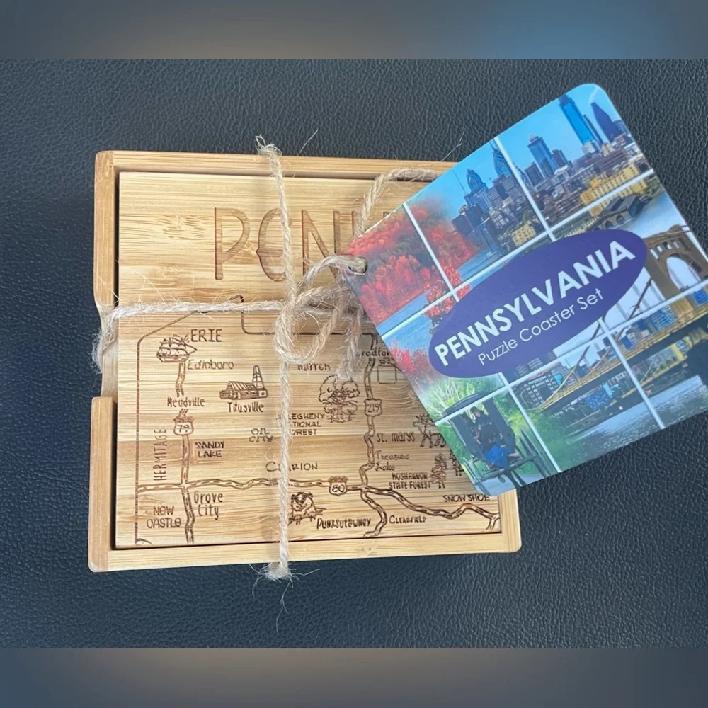 Totally Bamboo Pennsylvania State Puzzle Coaster - Thumbnail 3